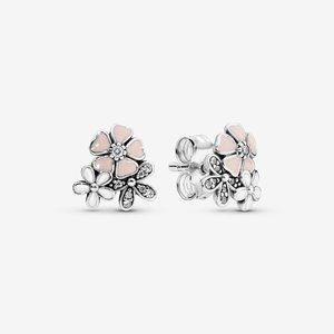 NEW Pandora Pink Magnolia Flower Stud earrings